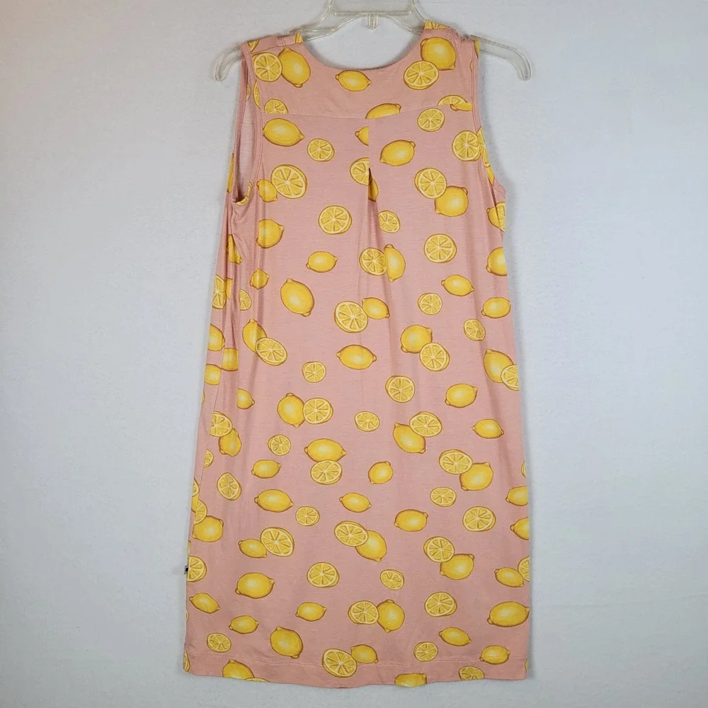 The Cat's Pajamas Womens Lemon Pima Cotton Modal Tank Nightgown Size Medium Pink